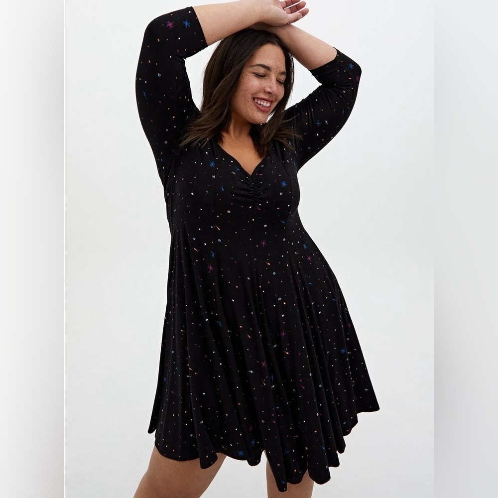 Torrid super soft knit size 1 black celestial dress